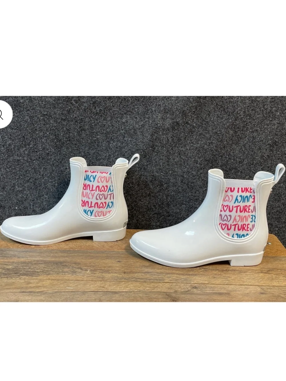 Juicy Couture Romance Ankle Rain Boots in WhiteSize 8 (UK 6, EU 39)